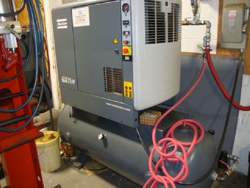 2002 Atlas Copco GX11FF 15hp Rotary Screw Air Compressor w/ Dryer - Stock #1127, photo 1 of 2
