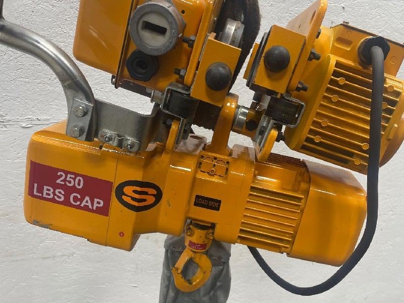 2015 Harrington Hoist 250lb 10 Ft NER003SD Electric Chain Hoist w/ Power Trolley - Stock #1352, photo 1 of 2