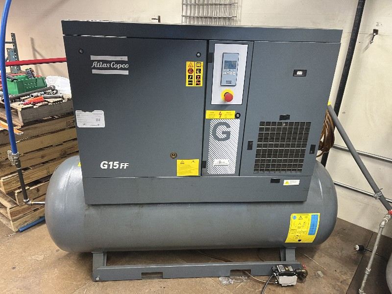 2019 Atlas Copco G15FF 20 HP Rotary Screw Air Compressor w/ Dryer - Stock #1637