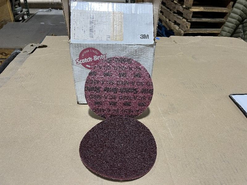3M, 7" x No Hole Medium Grade A/O Scotch-Brite Maroon Surface Conditioning Disc. - Stock #1613